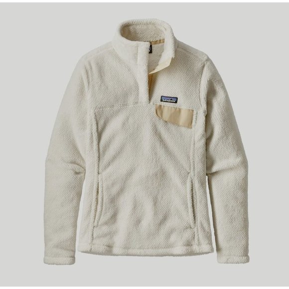 🌼HP🌼 Patagonia Women's Raw Linen-White Re-Tool Snap Fleece Pullover - S - Picture 3 of 11
